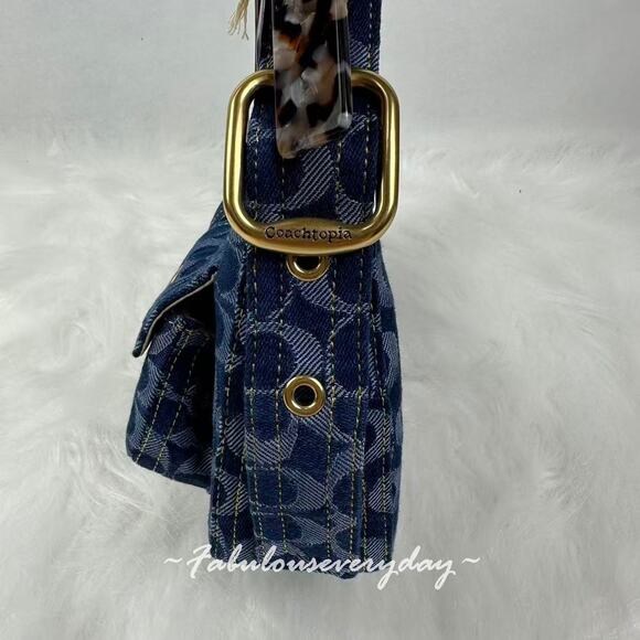 Coach Coachtopia Cargo Shoulder Bag In Signature Denim CCX90 Rainbow NWT - Picture 4 of 12